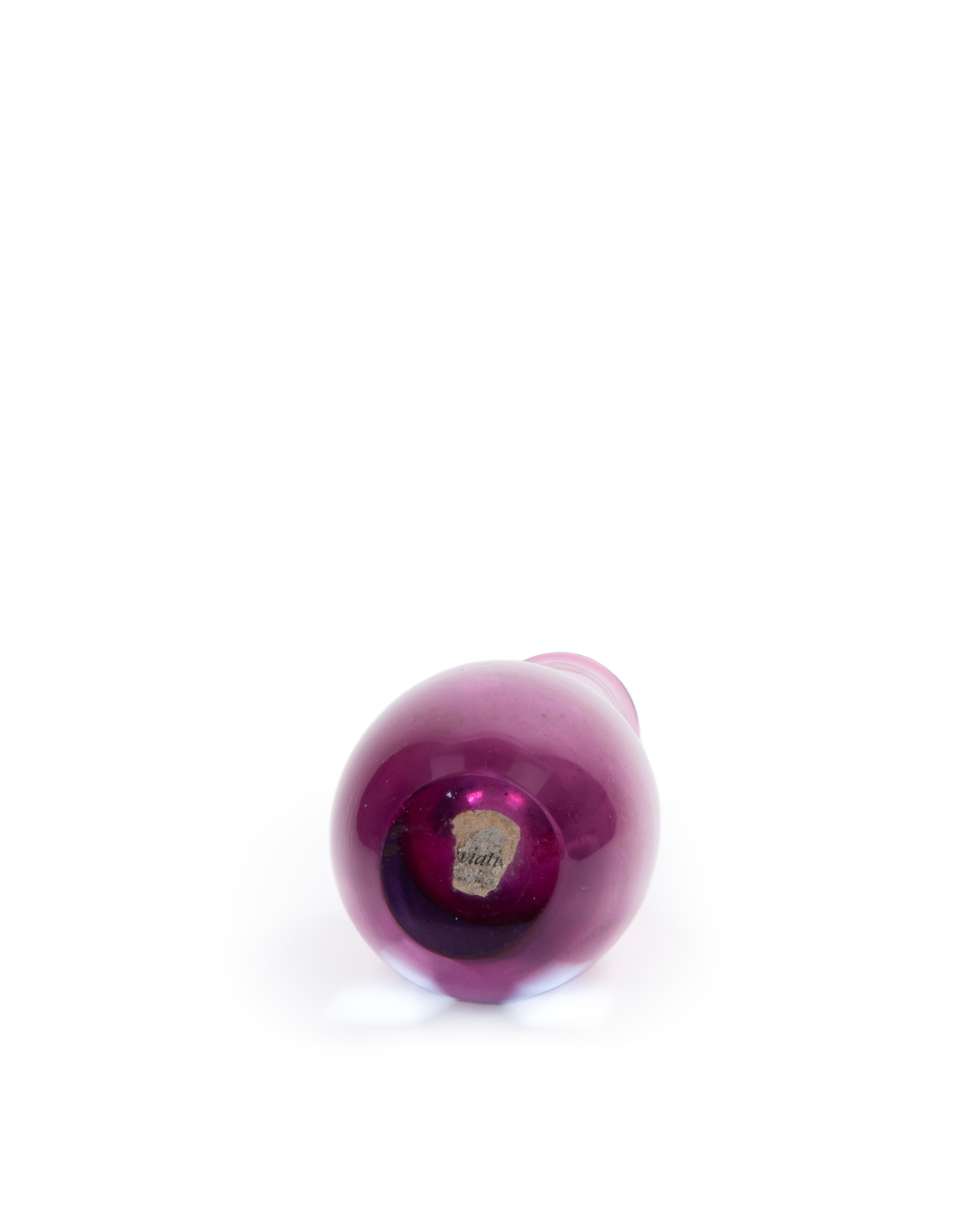 Vaso in vetro sommerso blu e rosso, Salviati, XX secolo