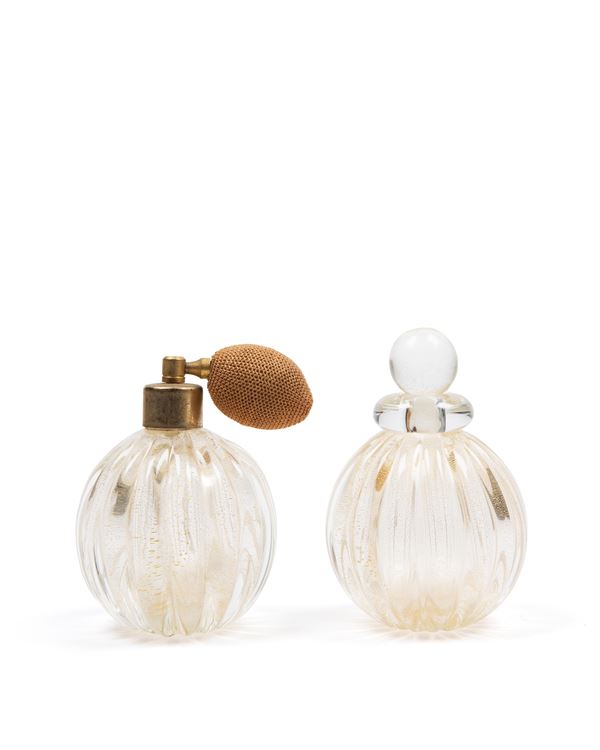 Barovier - PAIR OF GLASS PERFUME HOLDERS