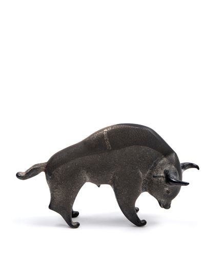 Scultura in vetro raffigurante bisonte