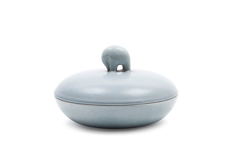 Angelo Biancini - Scatola tonda in ceramica, manifattura Laveno