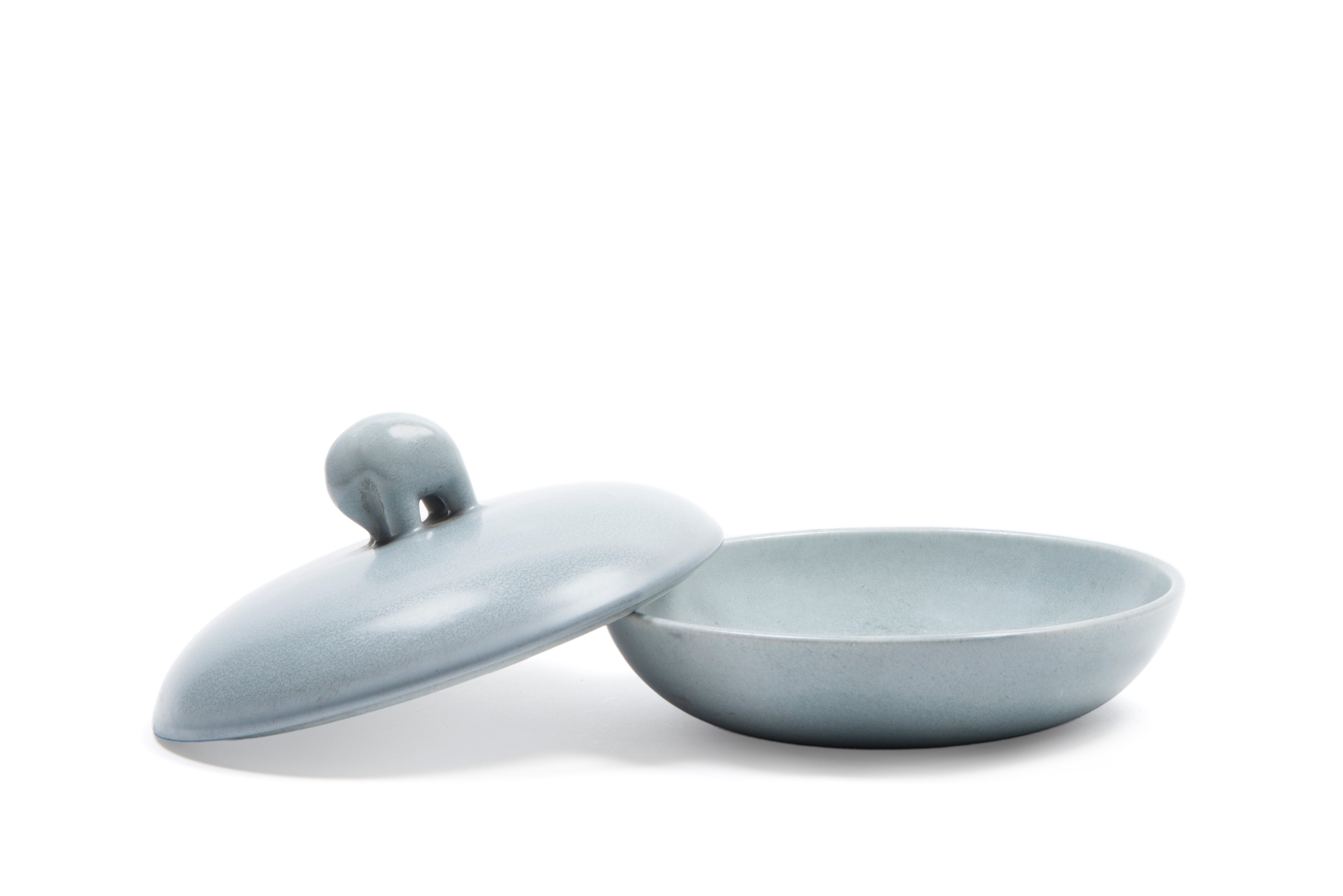 Angelo Biancini - Scatola tonda in ceramica, manifattura Laveno
