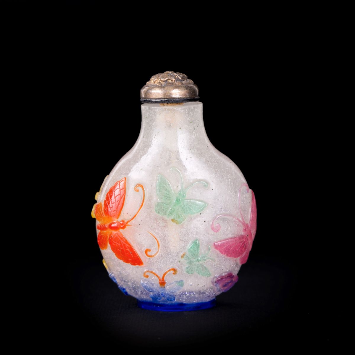 SNUFF BOTTLE IN VETRO CAMMEO A CINQUE COLORI