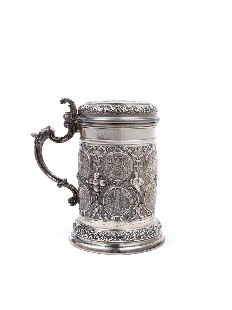Coppola, Tankard in argento, Milano, XX secolo
