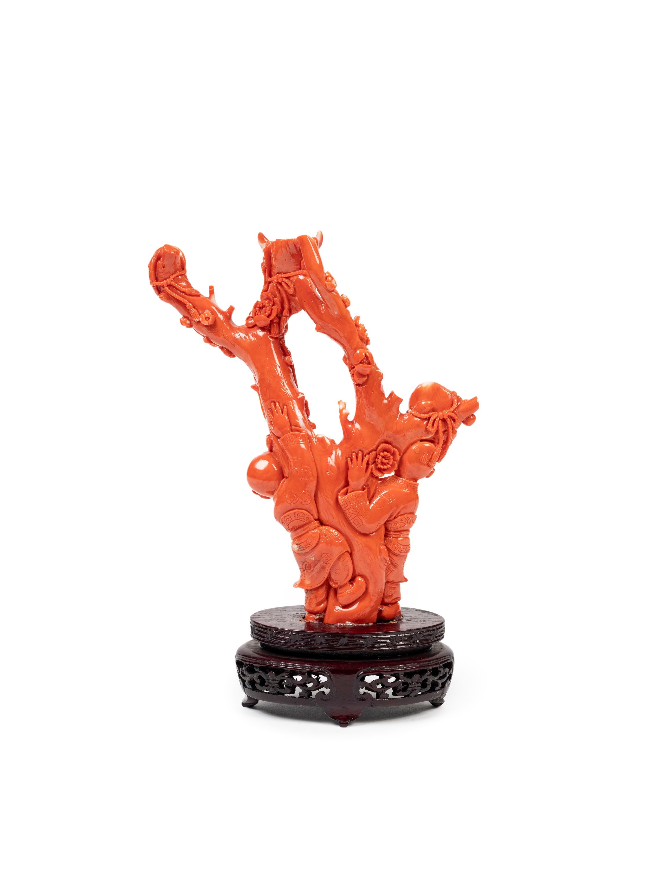 ☼SCULTURA IN CORALLO ROSSO MOMO O CERASUOLO
