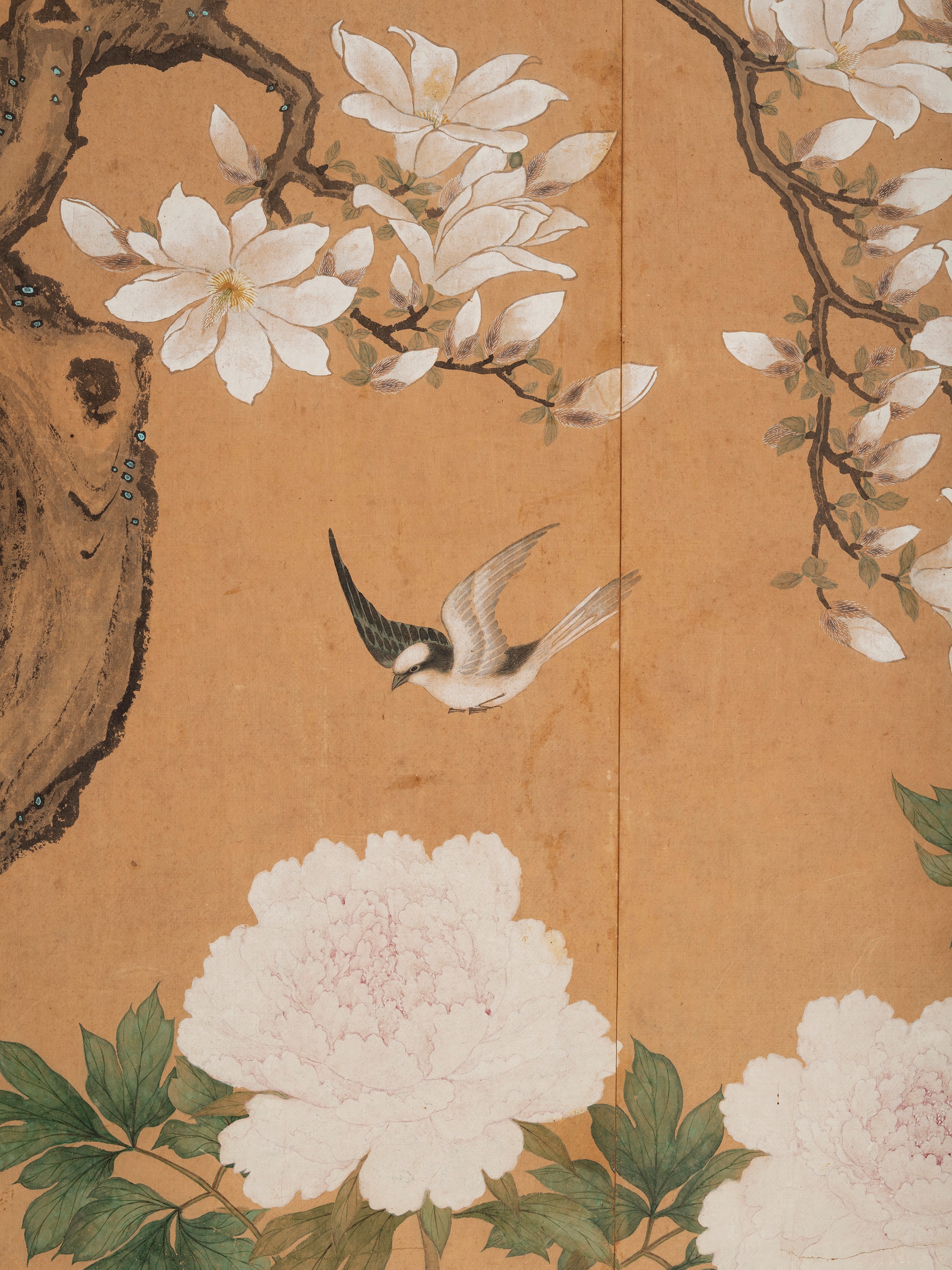 Shen Quan, Dipinto su carta con giardino, sei pannelli