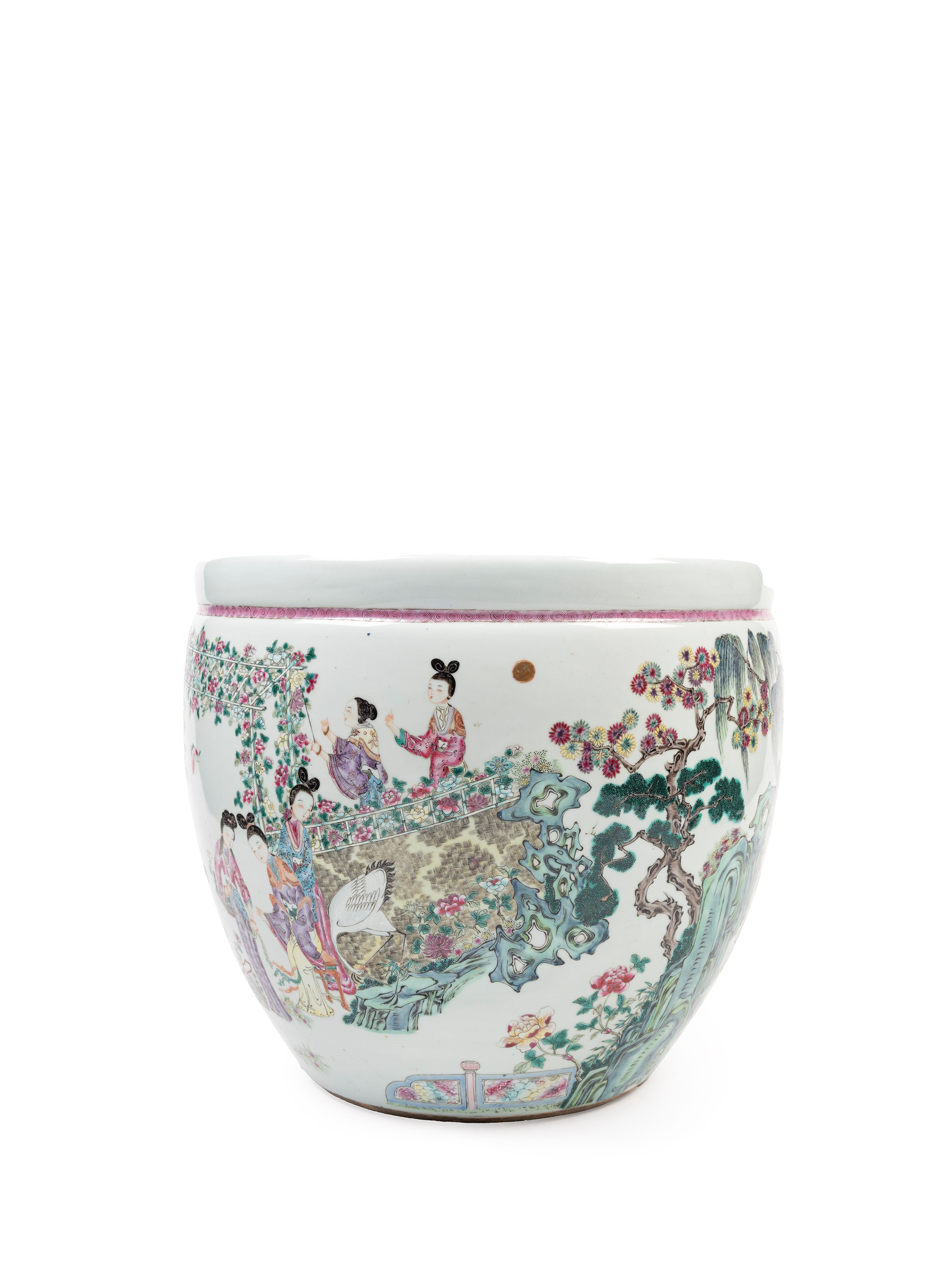 CACHEPOT IN PORCELLANA FAMIGLIA ROSA