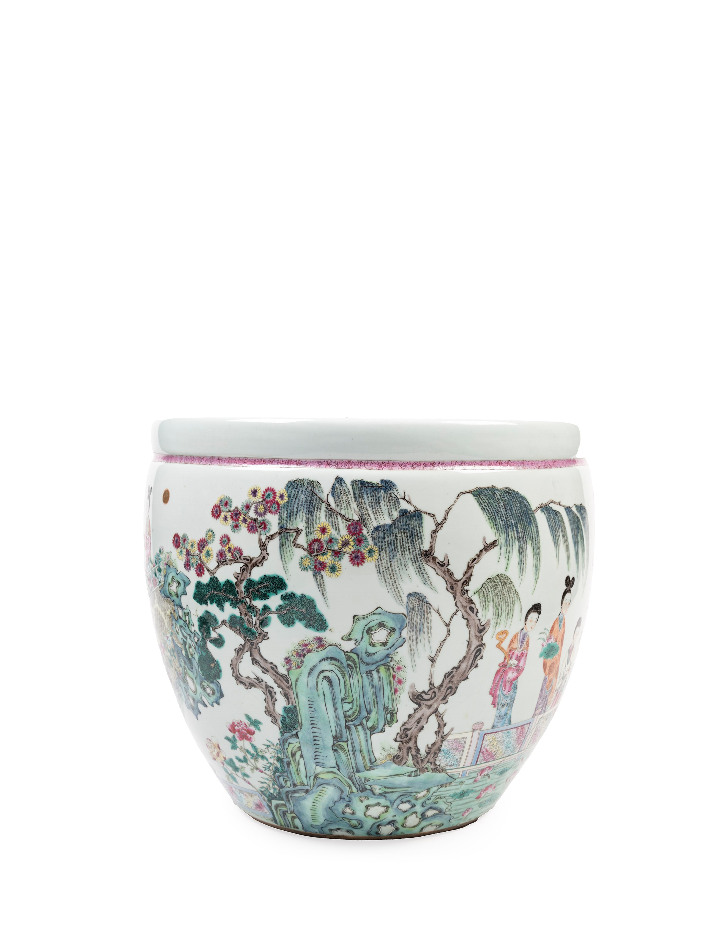 CACHEPOT IN PORCELLANA FAMIGLIA ROSA