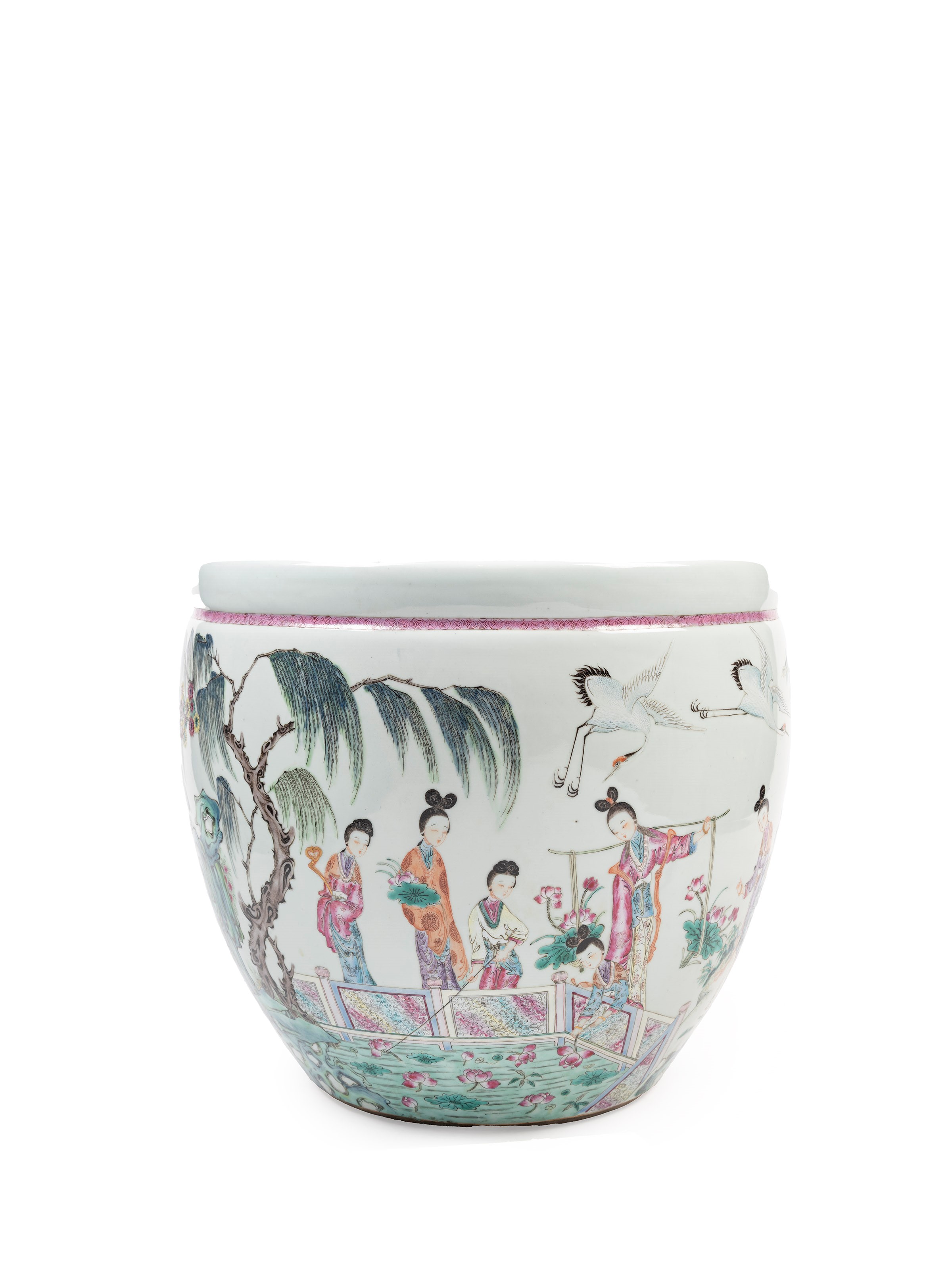 CACHEPOT IN PORCELLANA FAMIGLIA ROSA