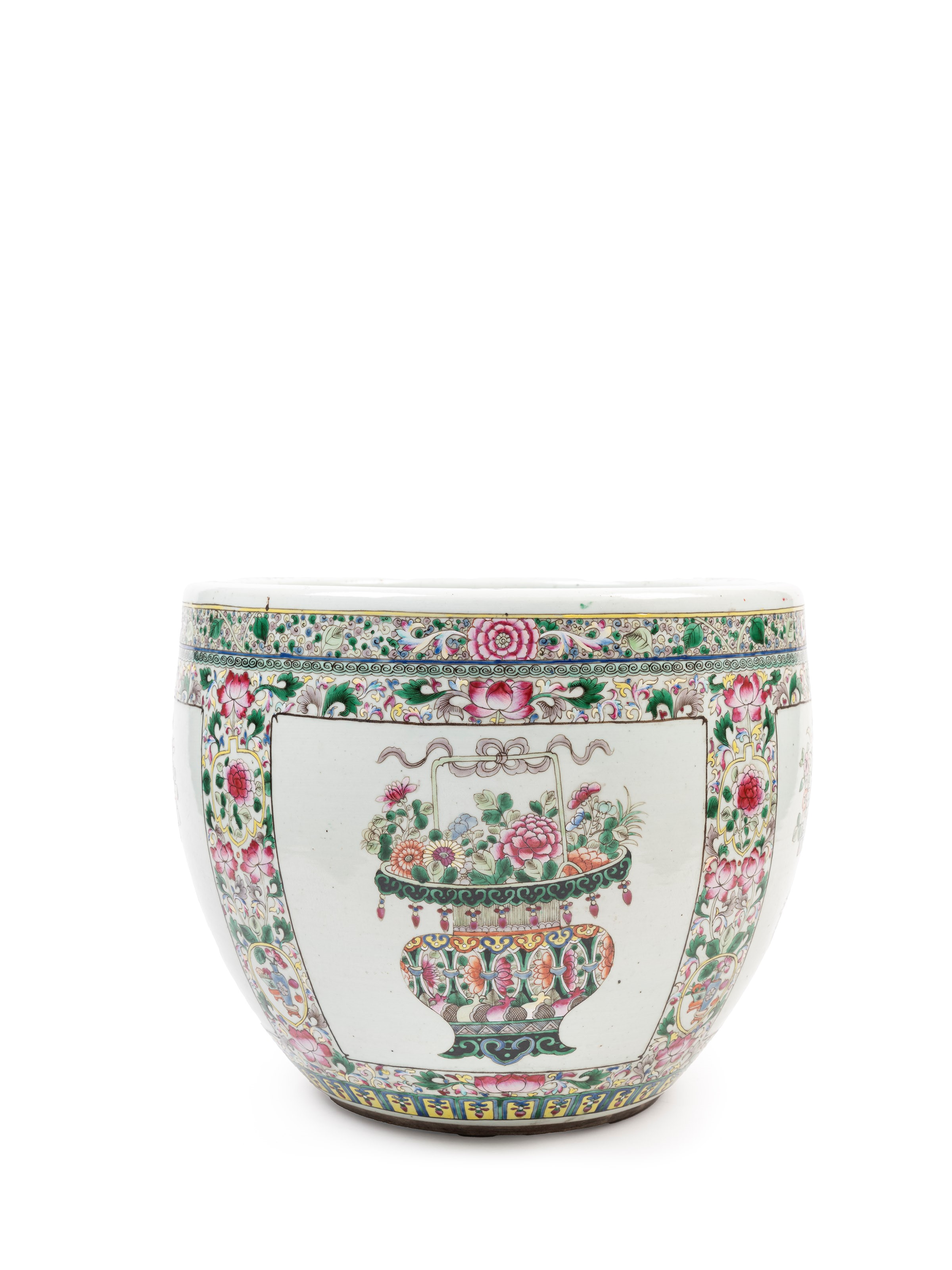 Cachepot in porcellana Famiglia Rosa, Cina, dinastia Qing, fine XIX secolo