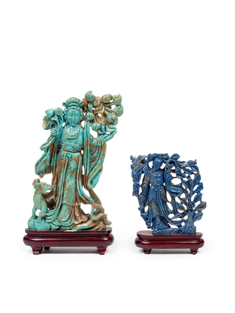 DUE SCULTURE IN PIETRA DURA