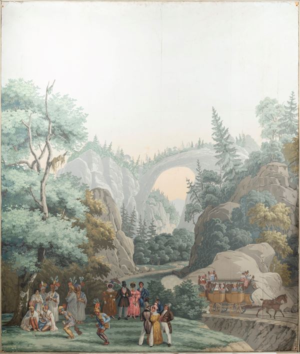 Jean Zuber and Co - SIX FRAMED SCENIC WALLPAPER PANELS FROM 'VIEWS OF NORTH AMERICA'