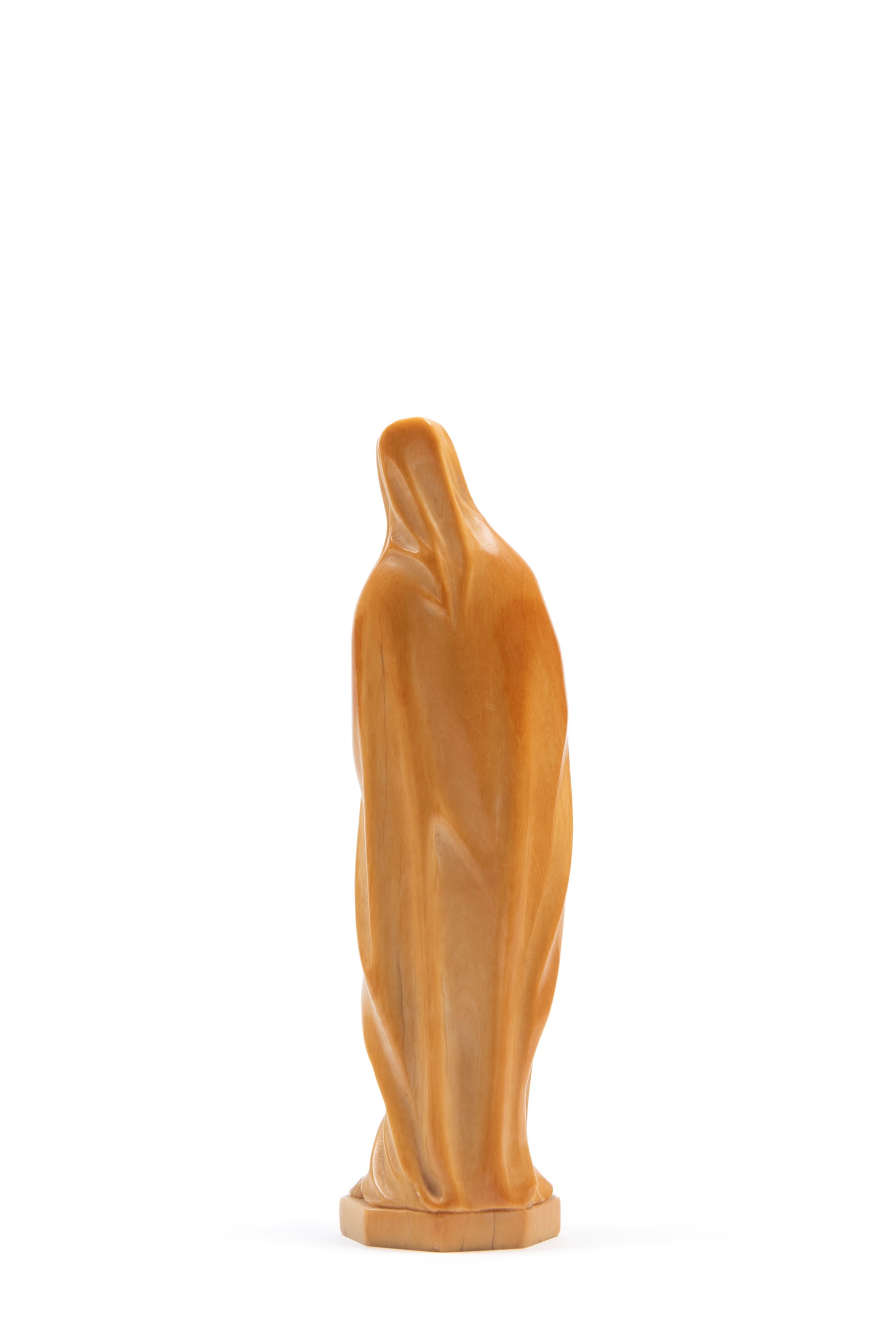 Scultura in avorio raffigurante Santa con giglio, XIX secolo