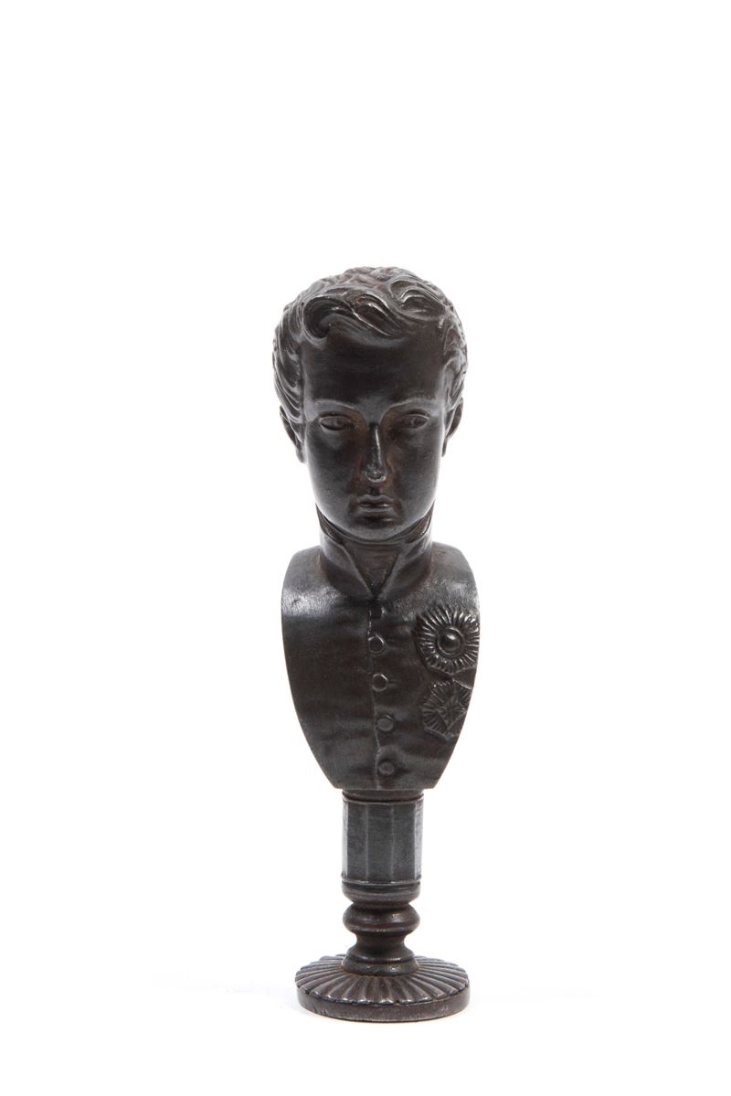 Sigillo in ferro raffigurante il busto di Napoleone Duke di Reichstadt