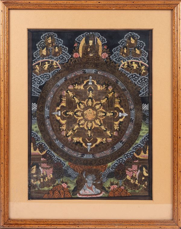 Buddhist Thangka with Mandala