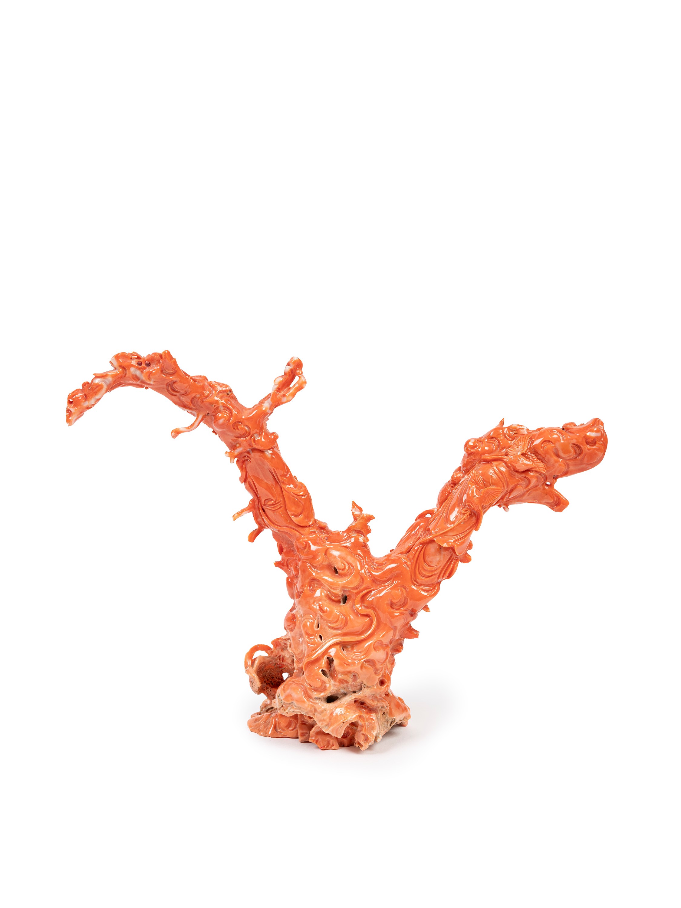☼GRANDE SCULTURA IN CORALLO ROSSO MOMO O CERASUOLO