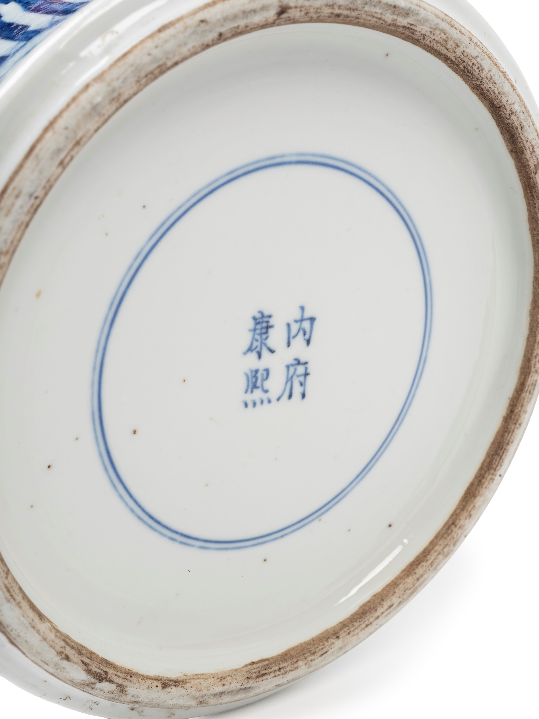 GRANDE VASO "A CODA DI FENICE" IN PORCELLANA BIANCA E BLU