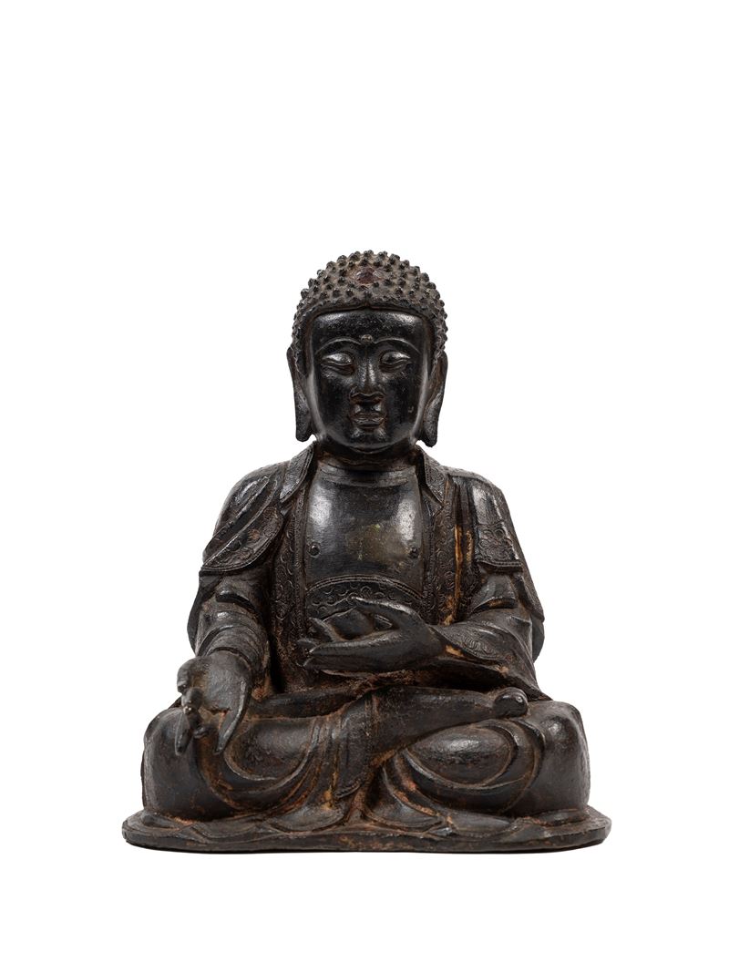 Figura di Buddha in bronzo, Cina, dinastia Ming (1368-1644)