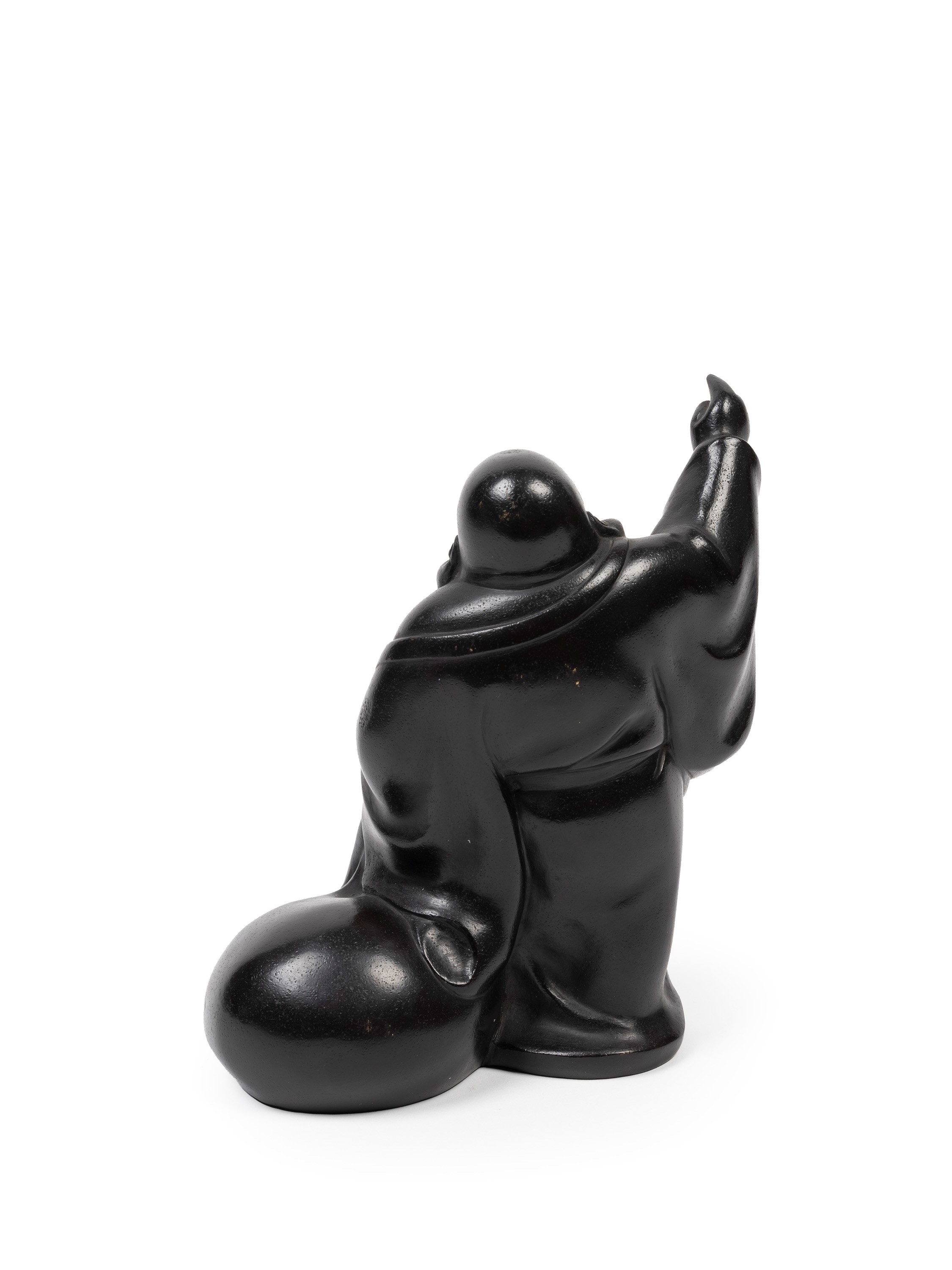 Okimono in bronzo raffigurante Hotei, Giappone, periodo Meiji (1868-1912)