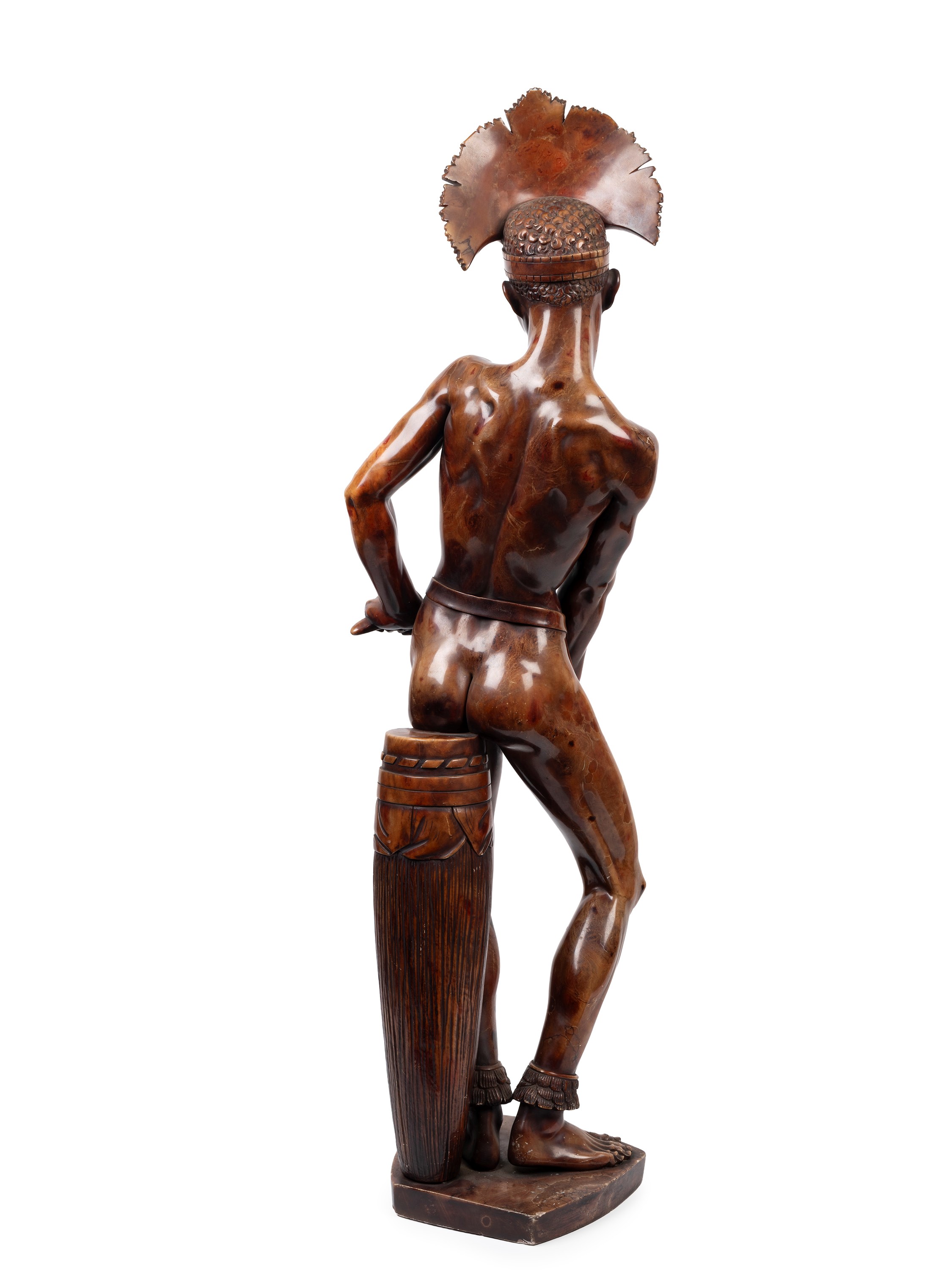 SCULTURA IN ALABASTRO RAFFIGURANTE GUERRIERO MORO