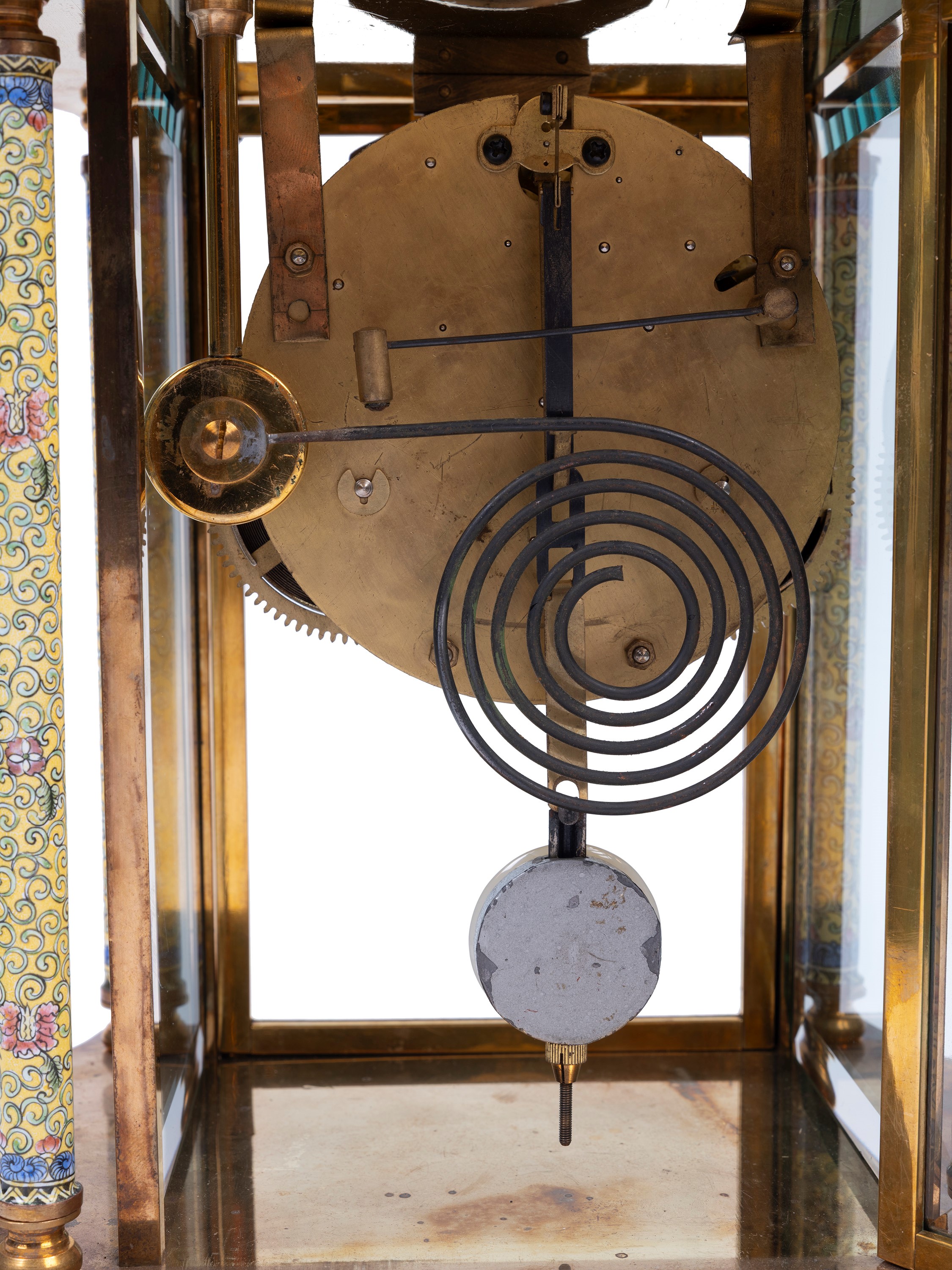 PENDOLA IN BRONZO DORATO E SMALTO