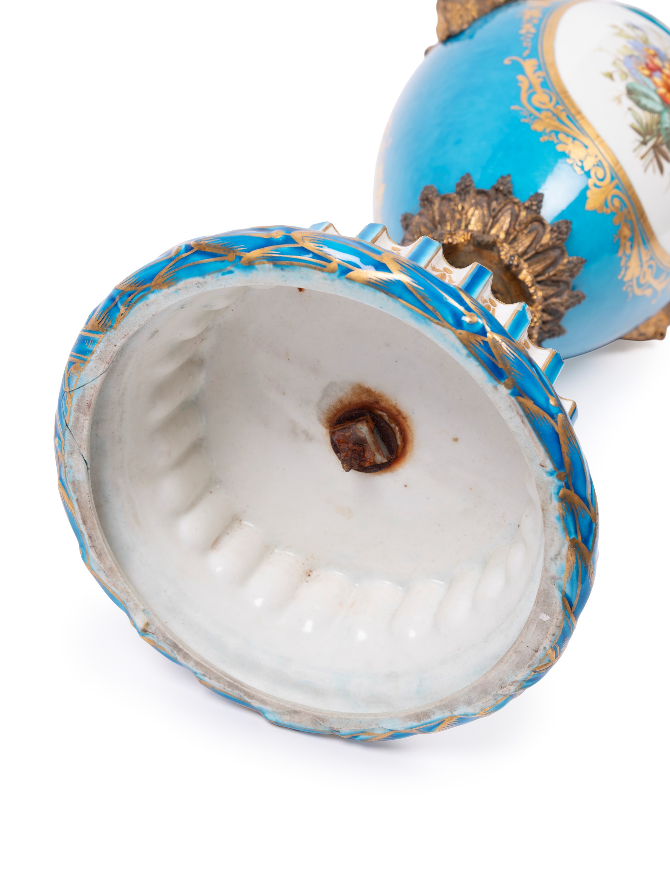 Coppia di grandi vasi in porcellana con montature in bronzo dorato, Francia, XIX secolo