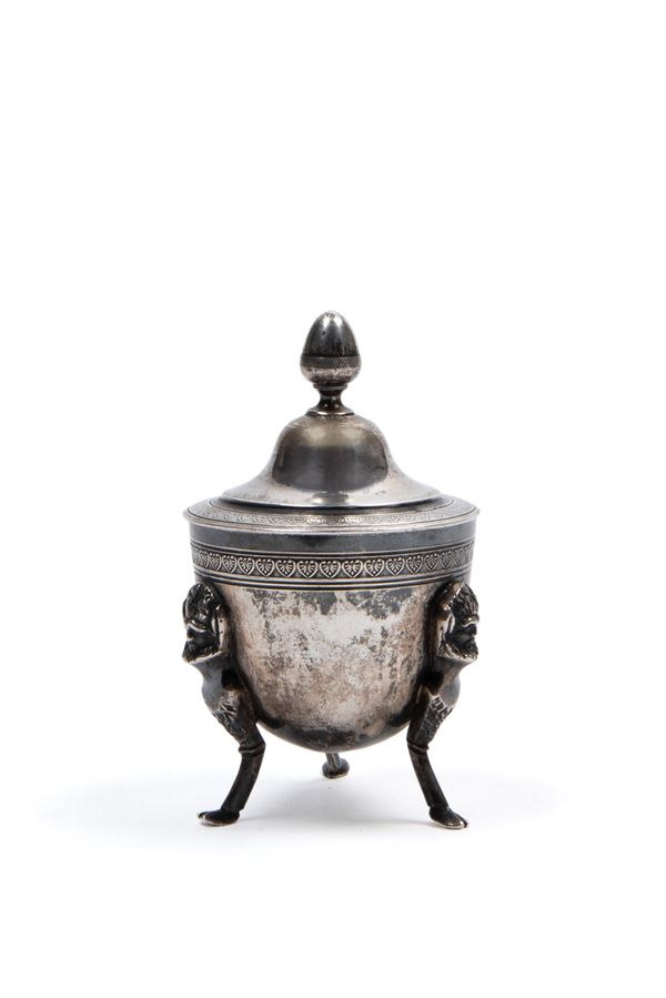 TRIPOD SILVER SUGAR BOWL