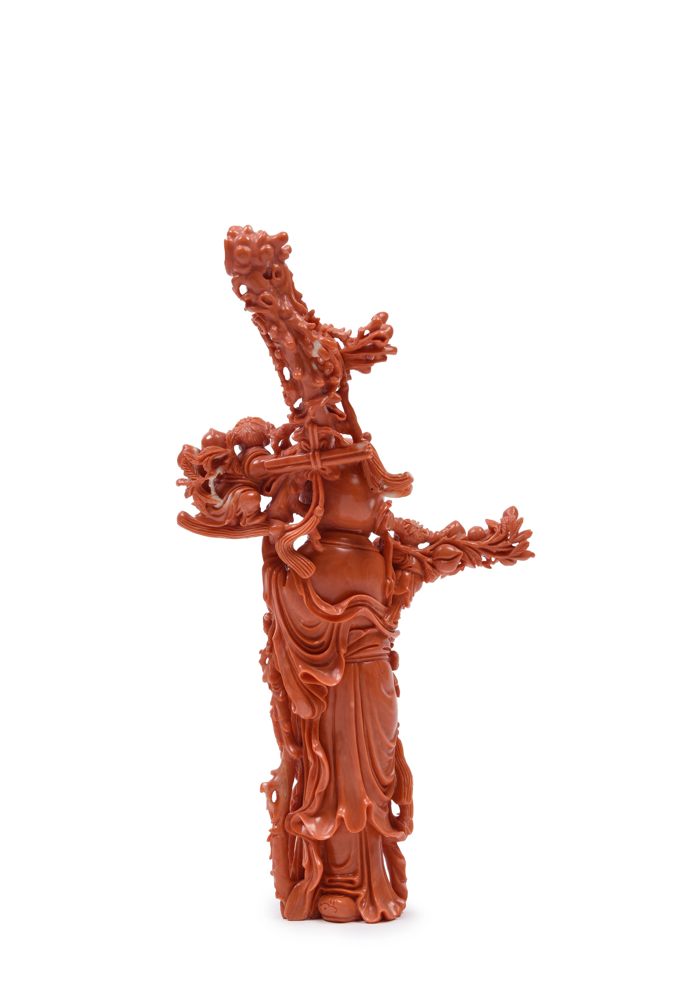 ☼GRANDE FIGURA IN CORALLO ROSSO MOMO O CERASUOLO