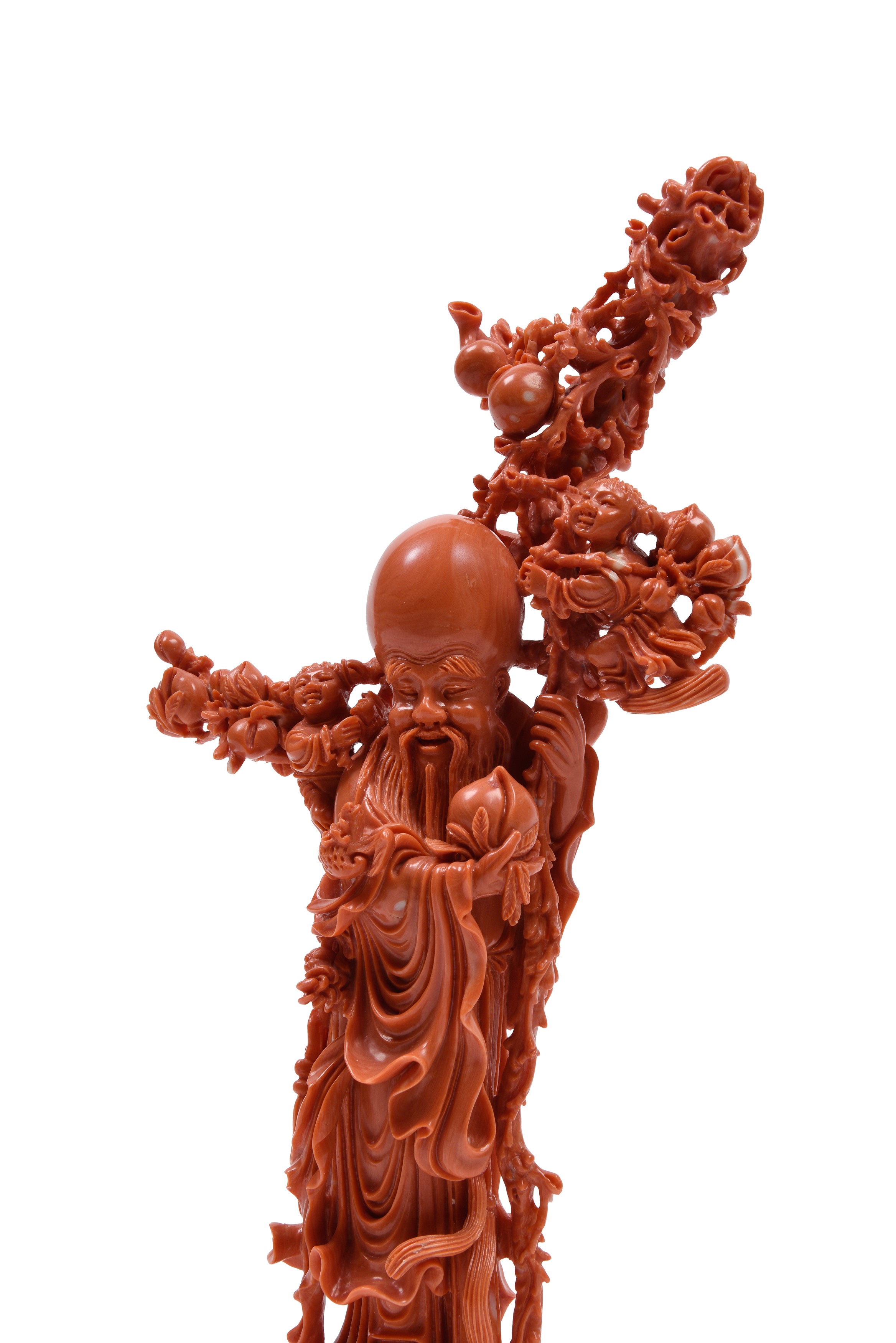 ☼GRANDE FIGURA IN CORALLO ROSSO MOMO O CERASUOLO