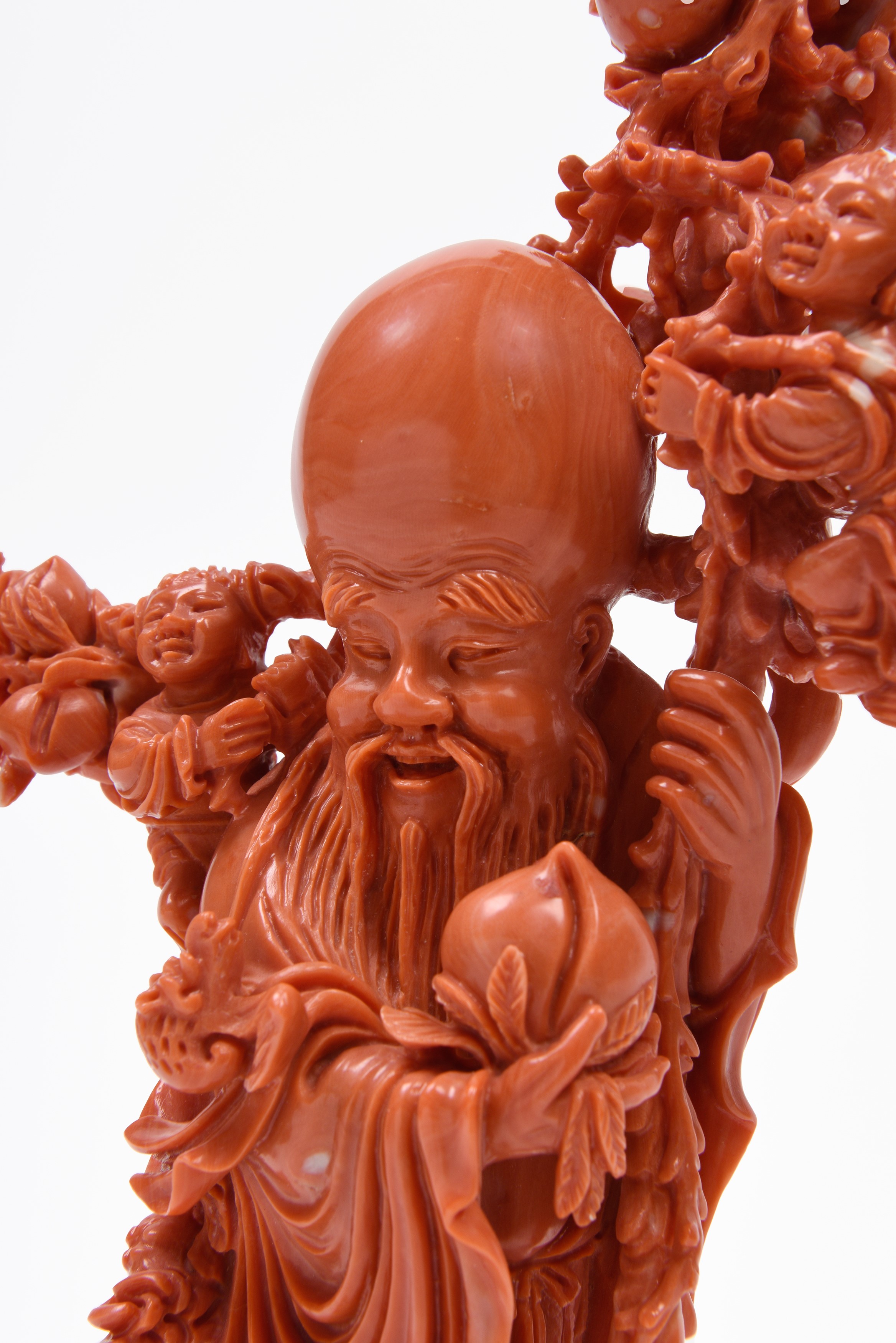 ☼GRANDE FIGURA IN CORALLO ROSSO MOMO O CERASUOLO