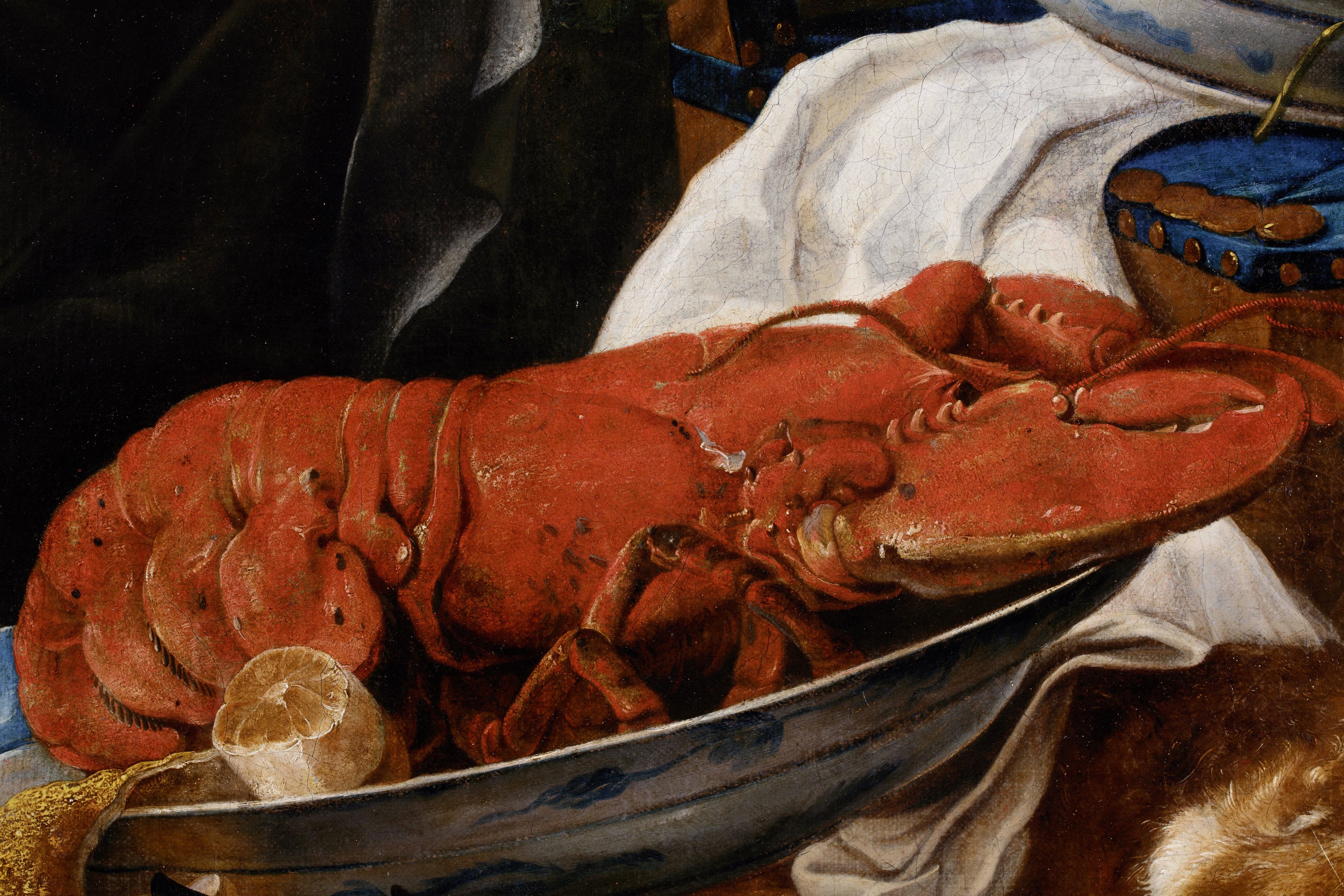 Jan Fyt - Coppia di importanti nature morte con frutta e animali, olio su tela