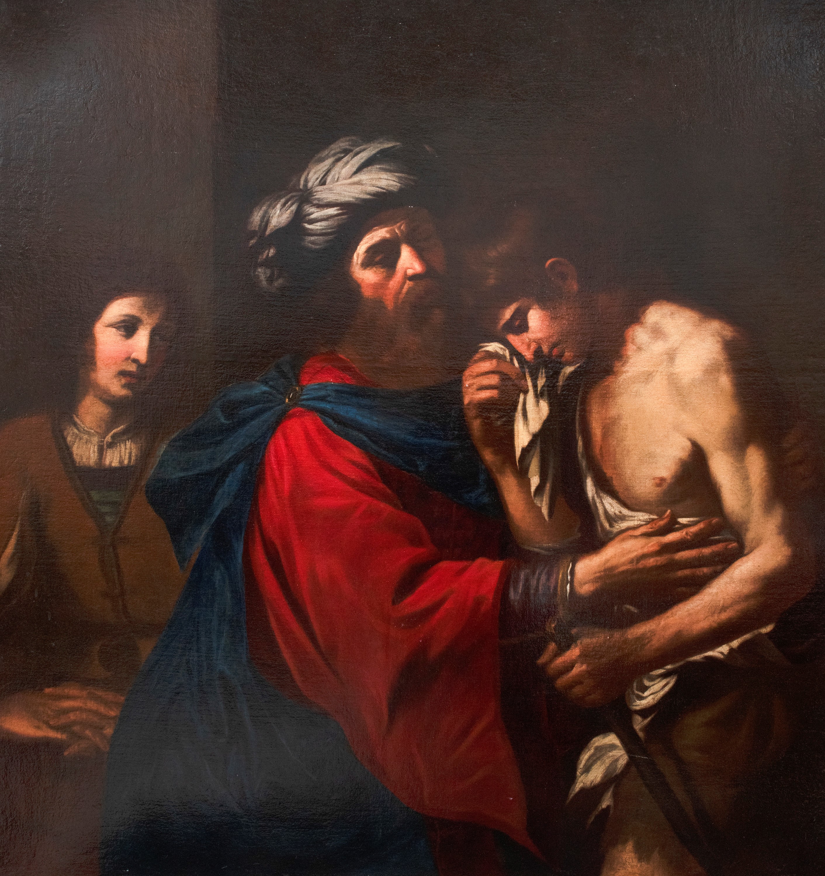 Scuola di Giovanni Barbieri Detto Guercino - Cristo e Nicodemo, olio su tela