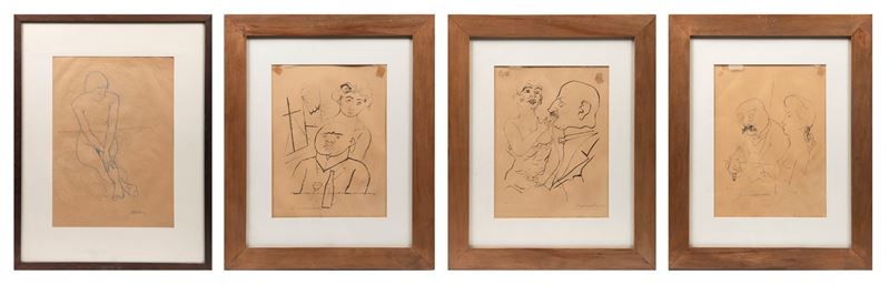 George Grosz e Julius Zimpel, Lotto di quattro incisioni