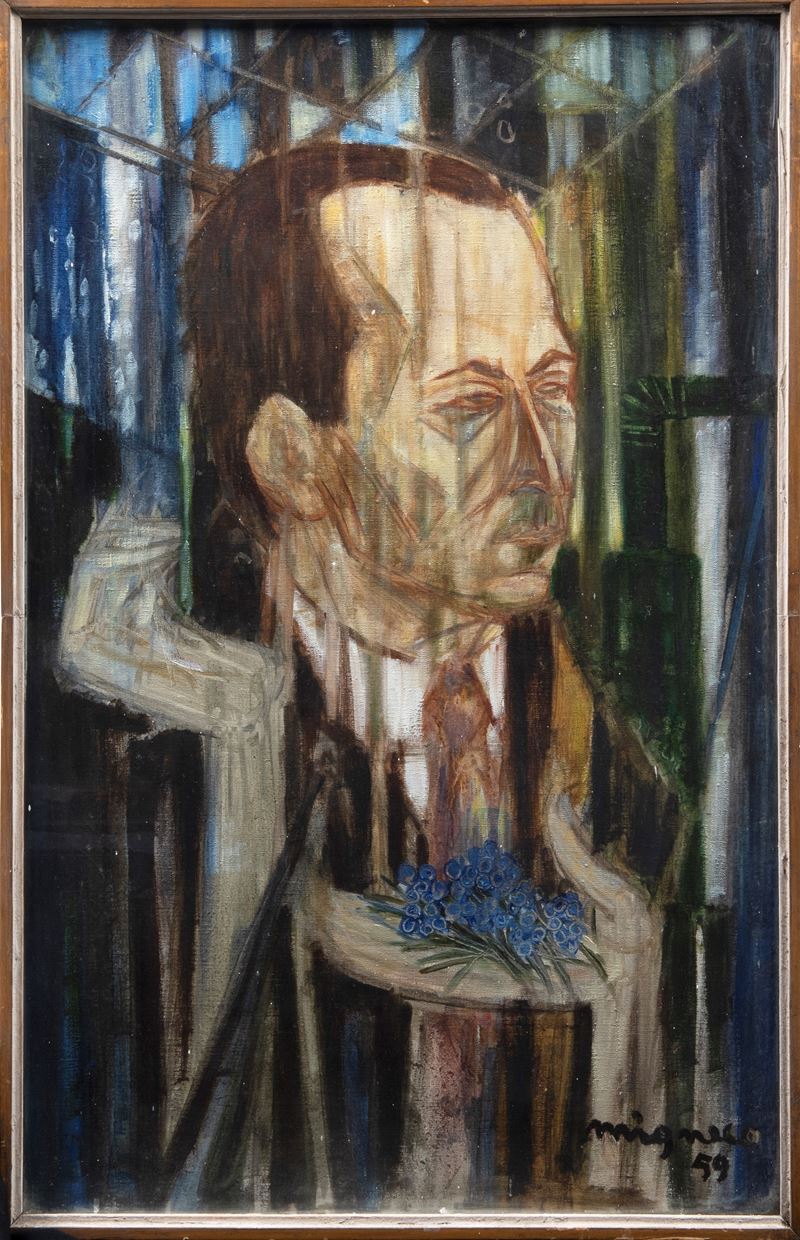 Giuseppe Migneco - Autoritratto, olio su tela