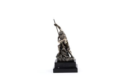M. Esposito, Scultura in argento raffigurante Nettuno che uccide una piovra