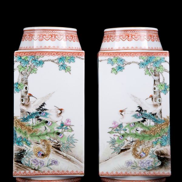 A PAIR OF VASES