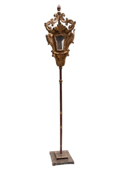 Lanterna, legno laccato e dorato, Venezia, XVIII secolo