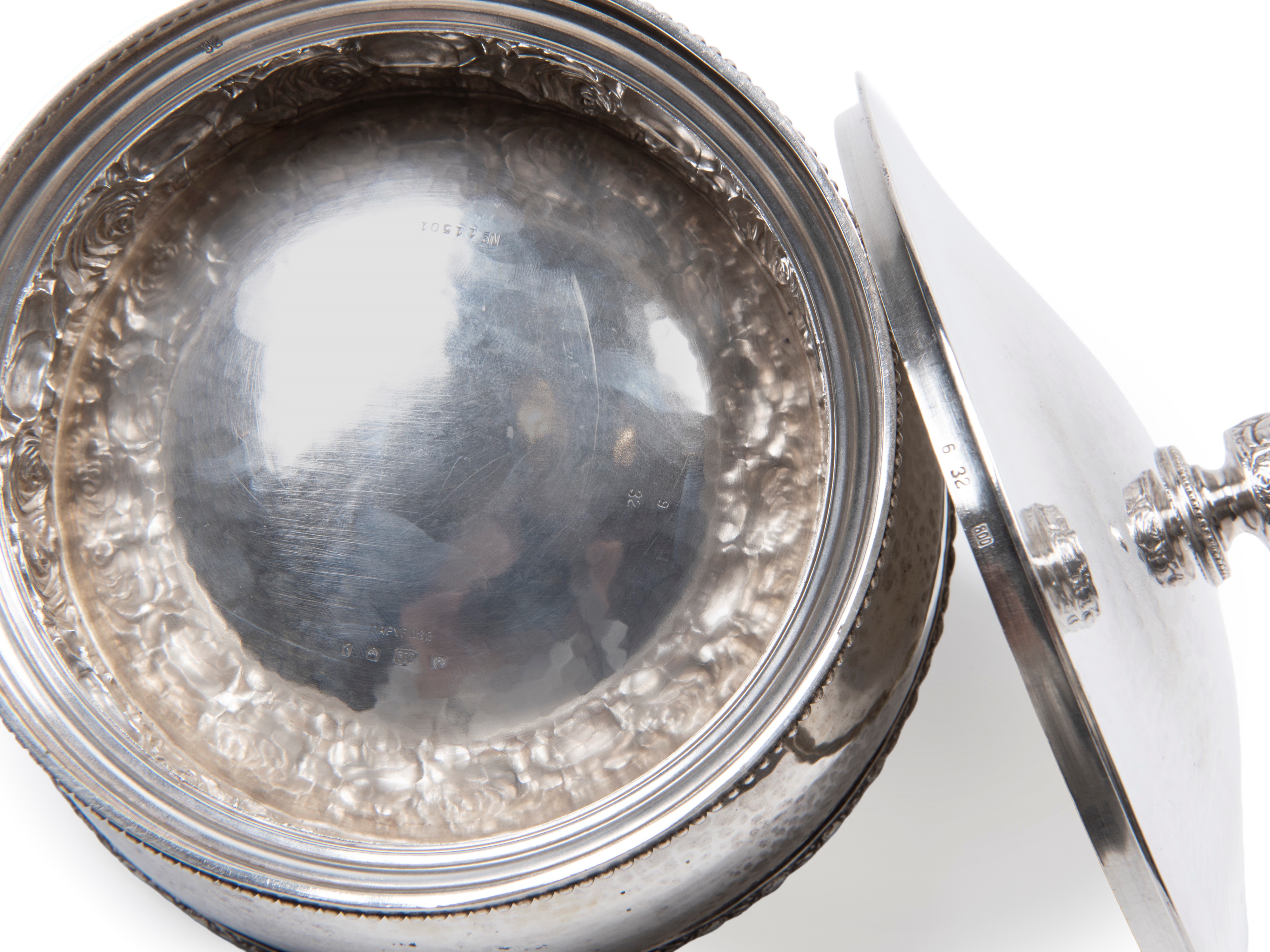 Dreyfuss, Centrotavola con coperchio in argento, Germania, inizi XX secolo