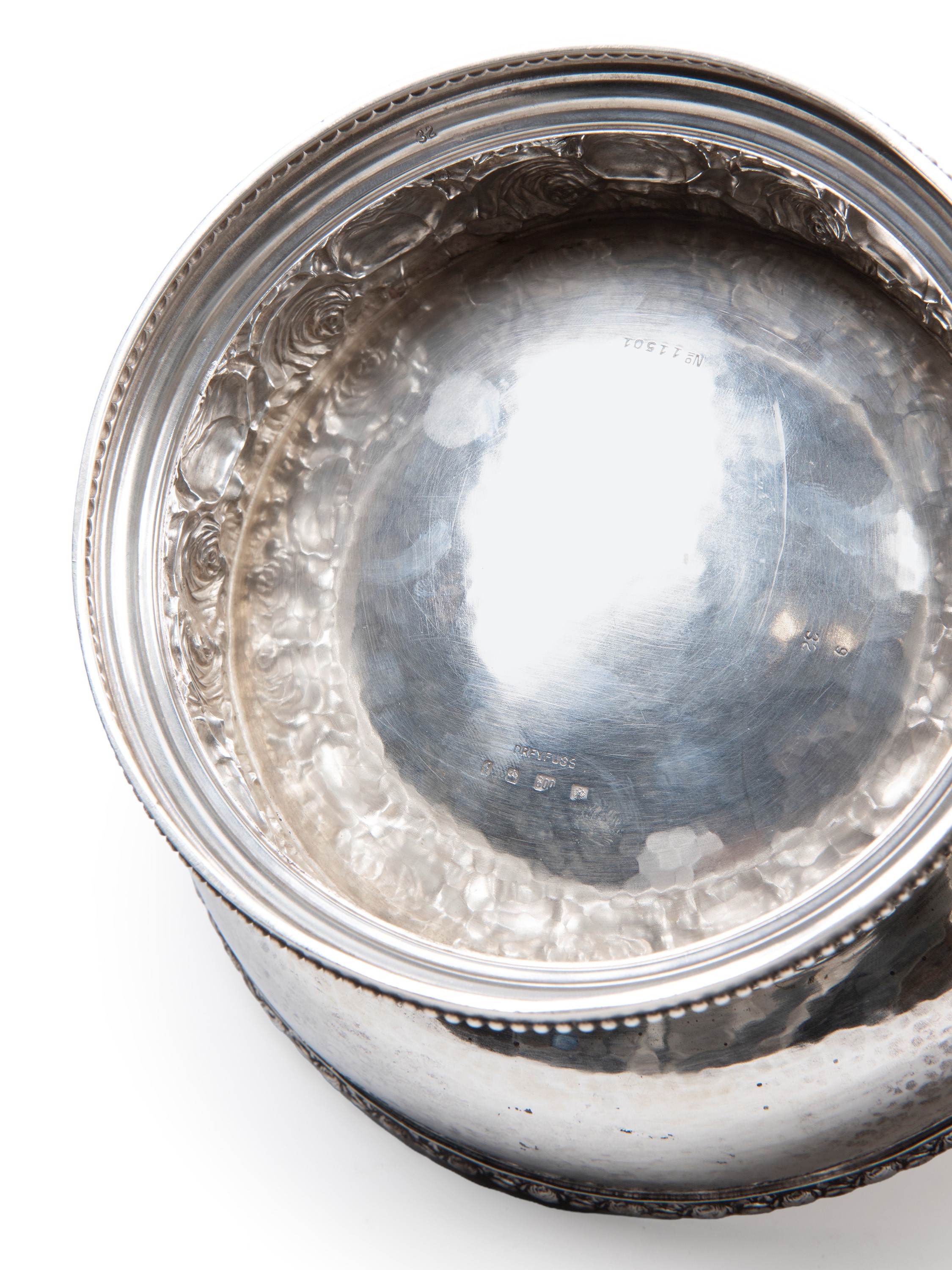 Dreyfuss, Centrotavola con coperchio in argento, Germania, inizi XX secolo