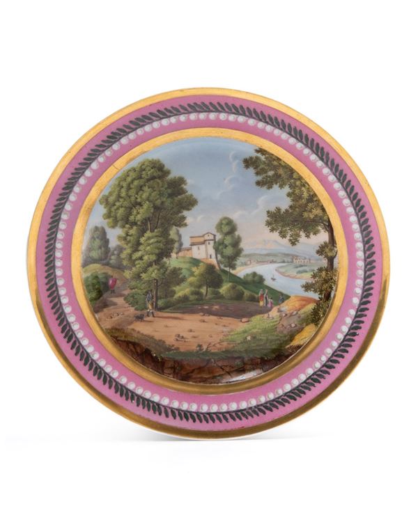 POLYCHROME PORCELAIN PLATE