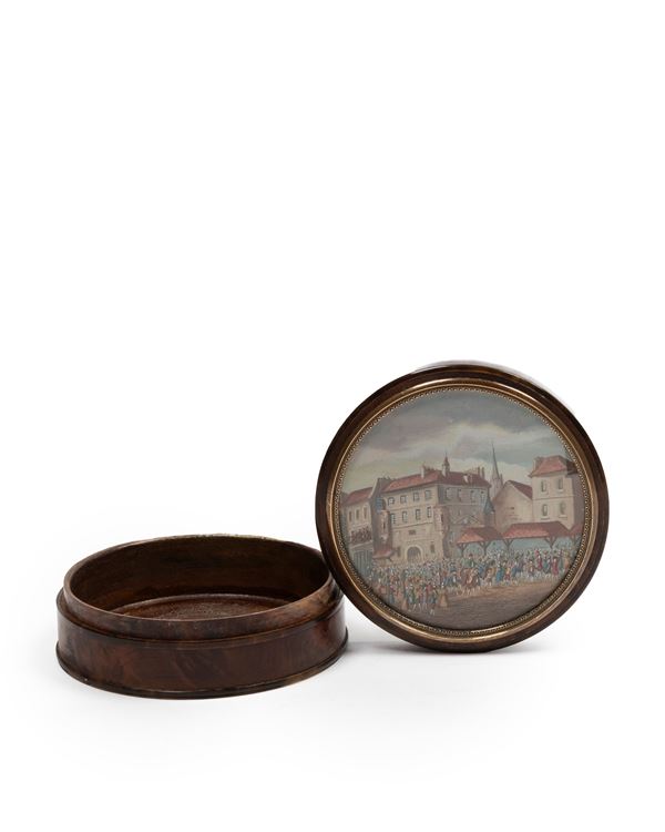 CIRCULAR BURR-WOOD SNUFFBOX