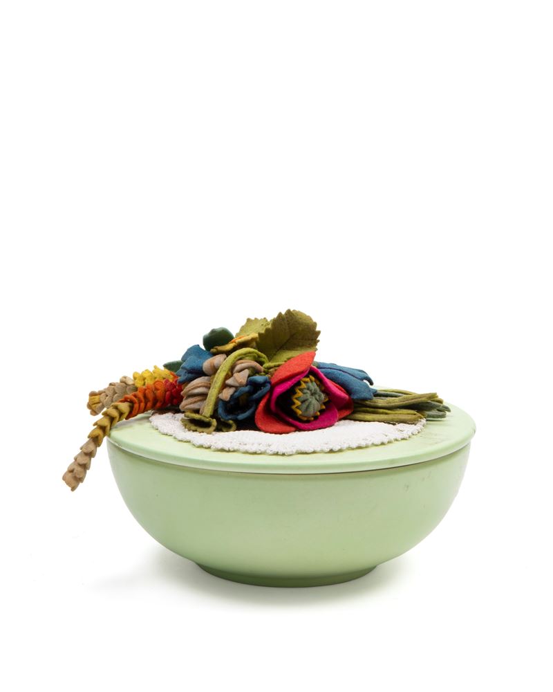 Lenci - Scatola con coperchio in ceramica, Secolo XX
