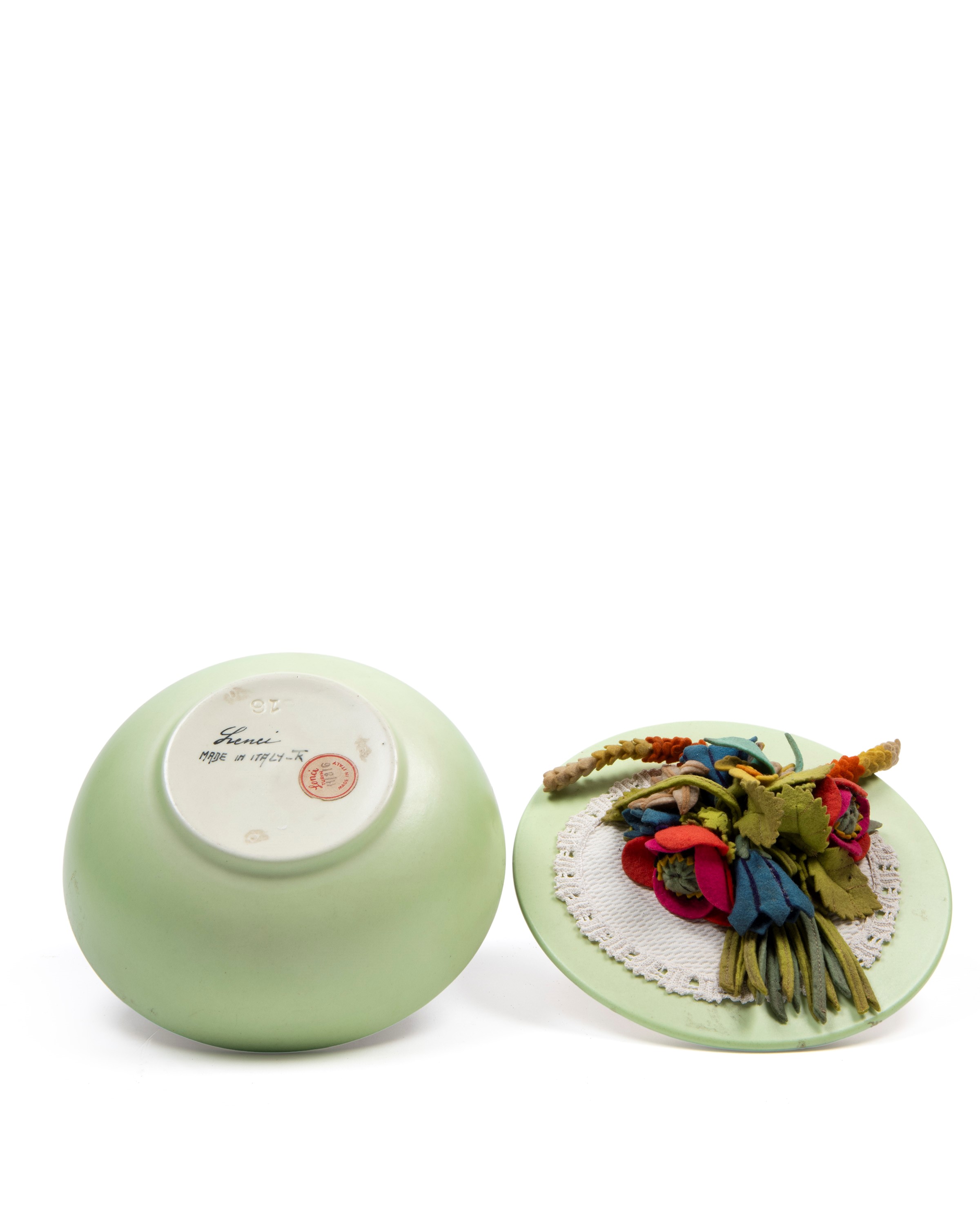 Lenci - Scatola con coperchio in ceramica, Secolo XX