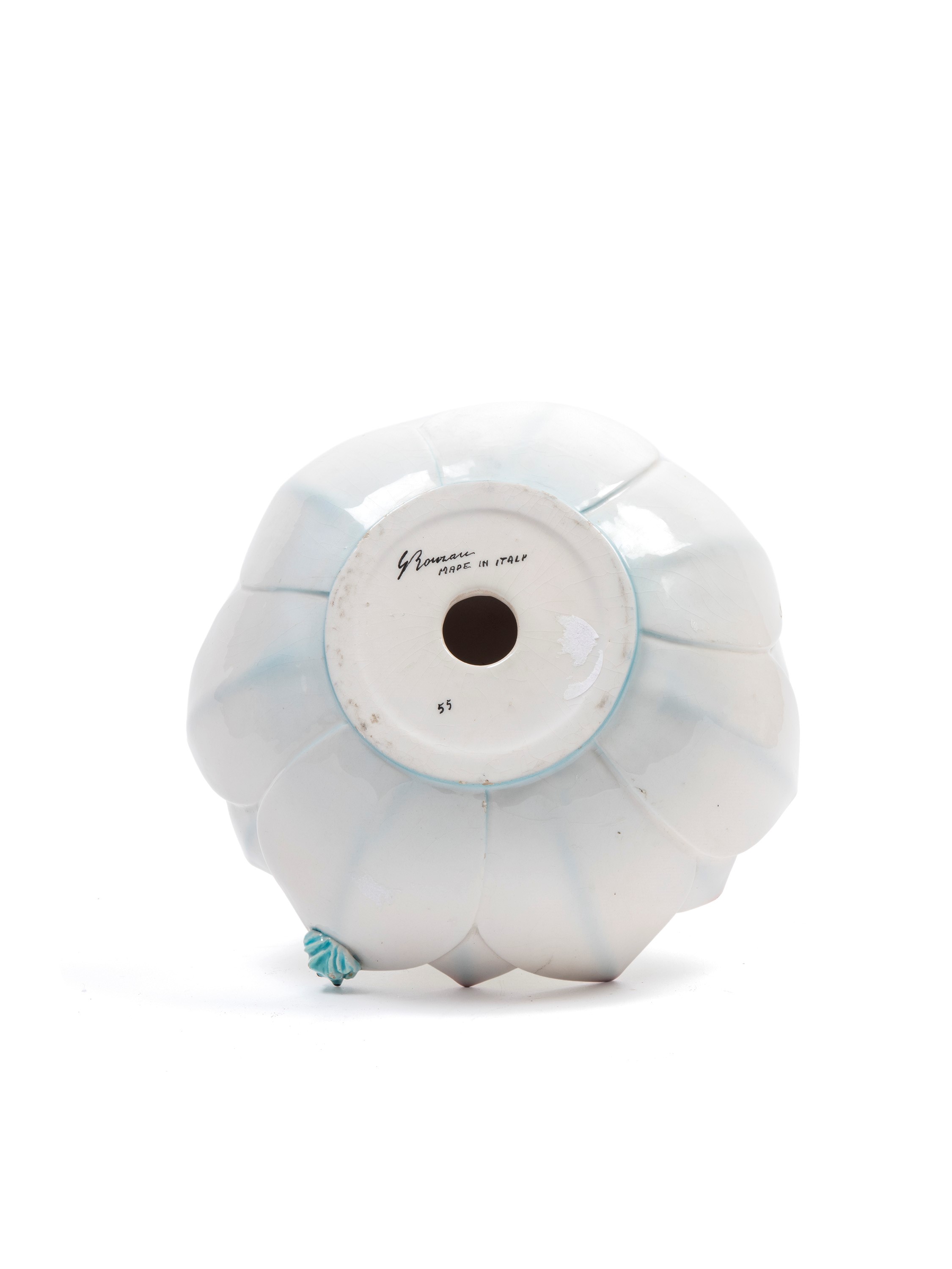 Ronzan - Nudino di donna in un fiore, ceramica, h cm 23 x d cm 20