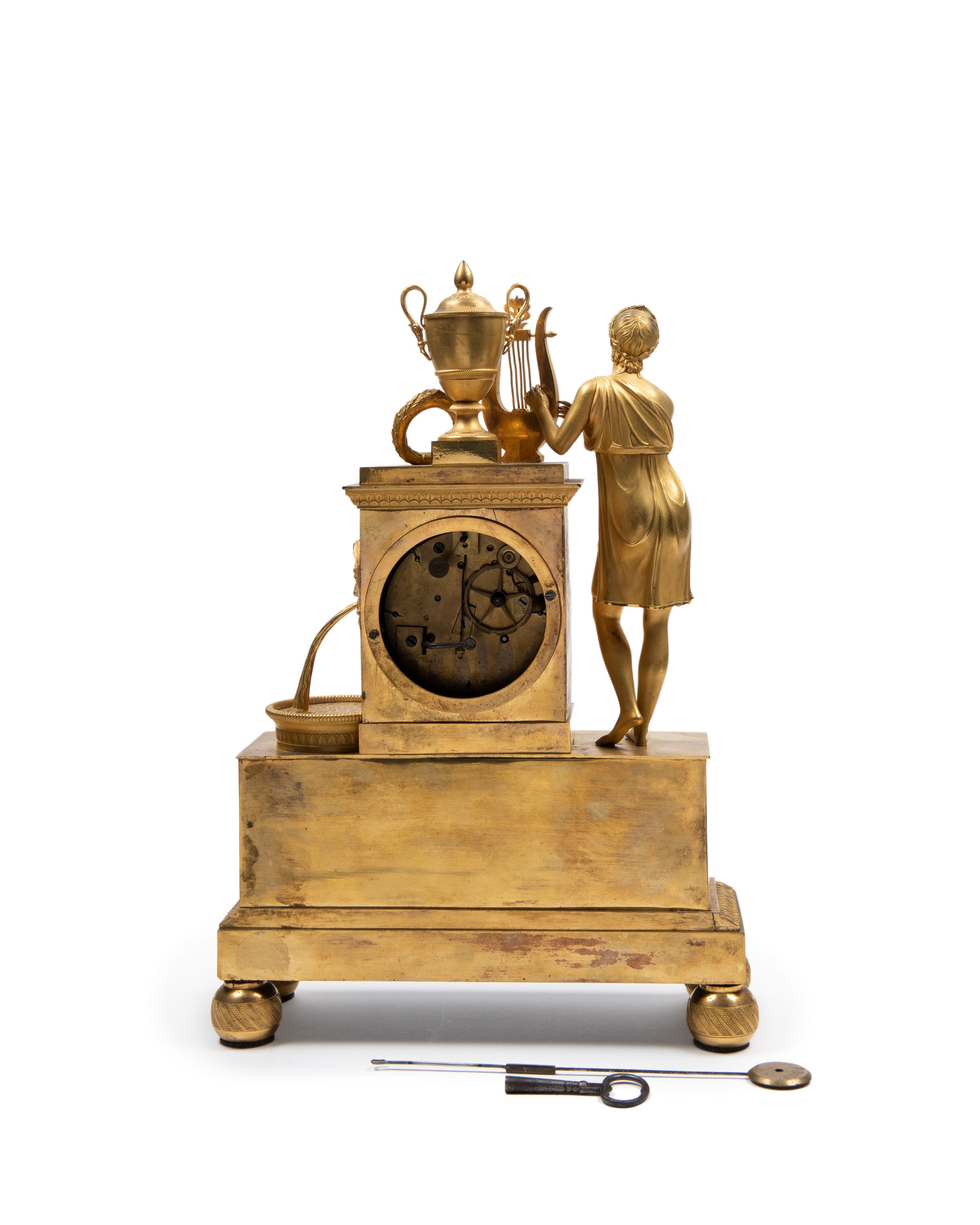 Pendola Impero in bronzo dorato, Francia, inizio XIX secolo