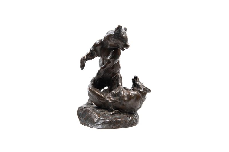 Markup Bela - Combattimento tra orsi, scultura in bronzo