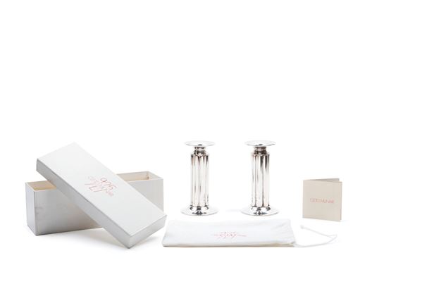 Cleto Munari - PAIR OF SILVER CANDLESTICKS