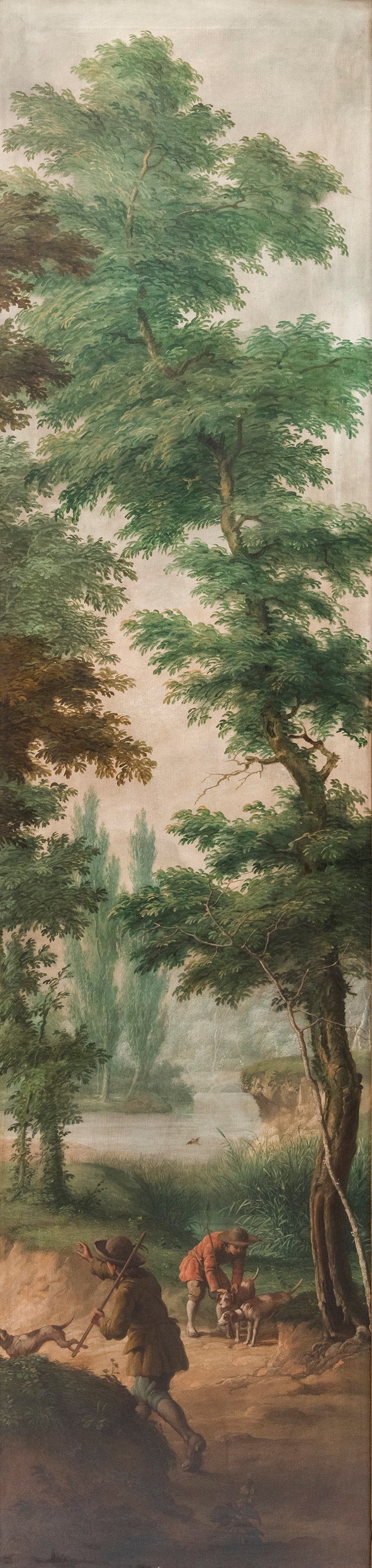 Luigi Rigorini - Scena di caccia, olio su tela