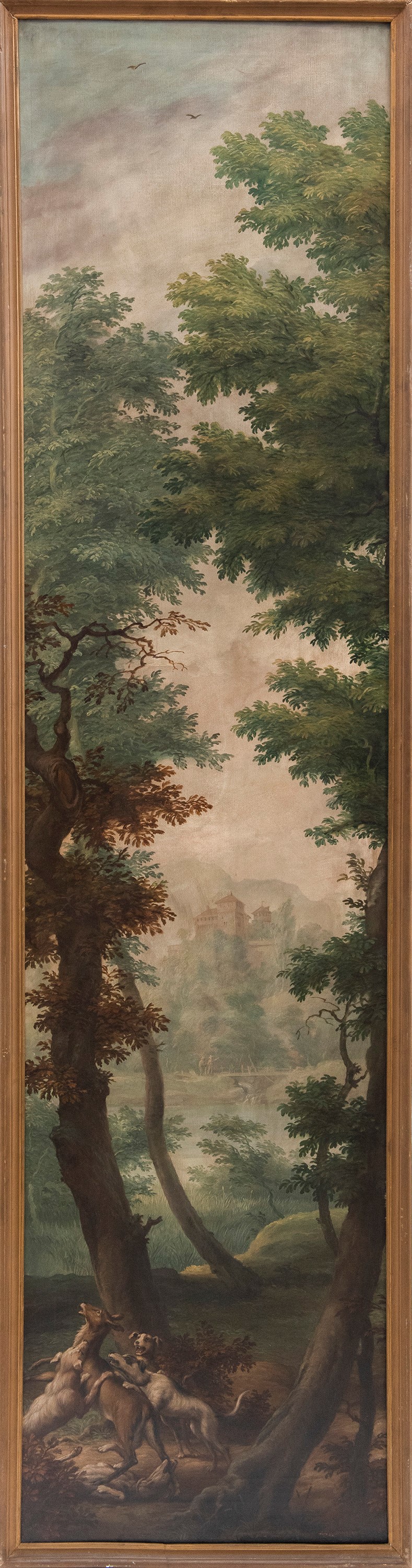 Luigi Rigorini - Scena di caccia, olio su tela