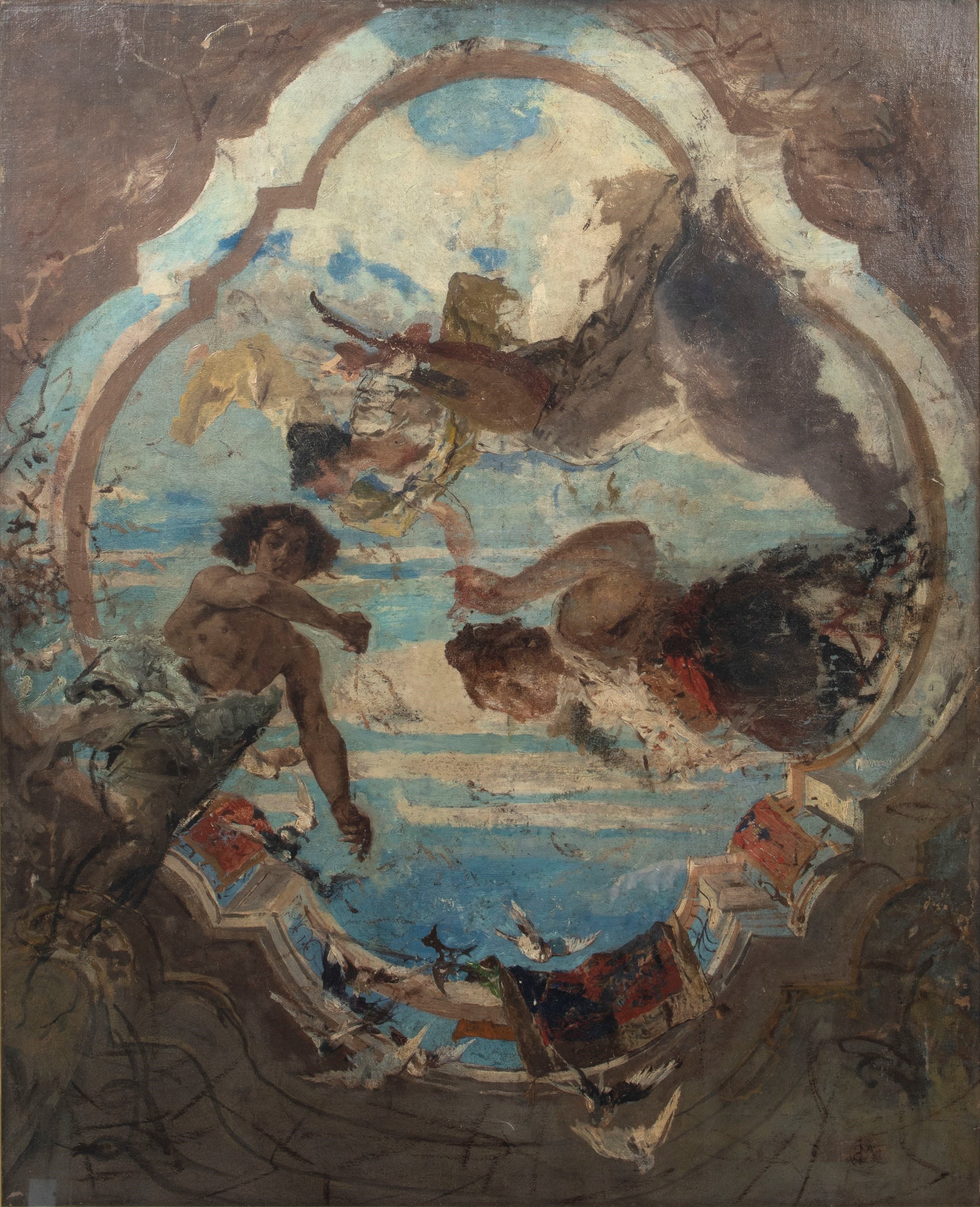 Mosè Bianchi - Modello per affresco, olio su tela