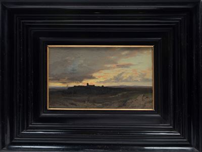 Veduta di campagna romana, olio su tela